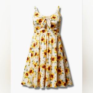 Mini Poplin Tie-Front Skater Dress